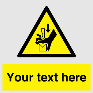 Custom warning hand crushing between press brake tool